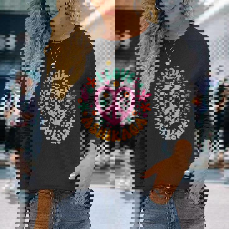 I Love Ashikaga 足利大好き 長袖Tシャツ 彼女への贈り物