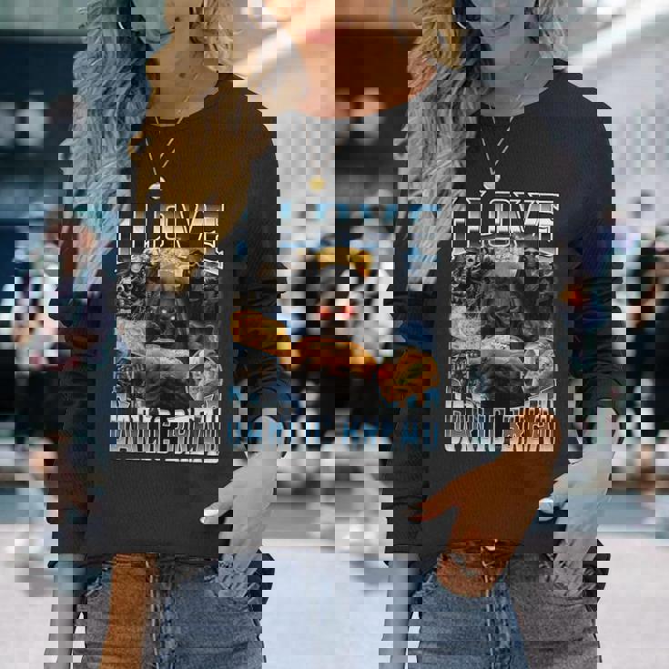 I Love Garlic Bread 長袖Tシャツ 彼女への贈り物