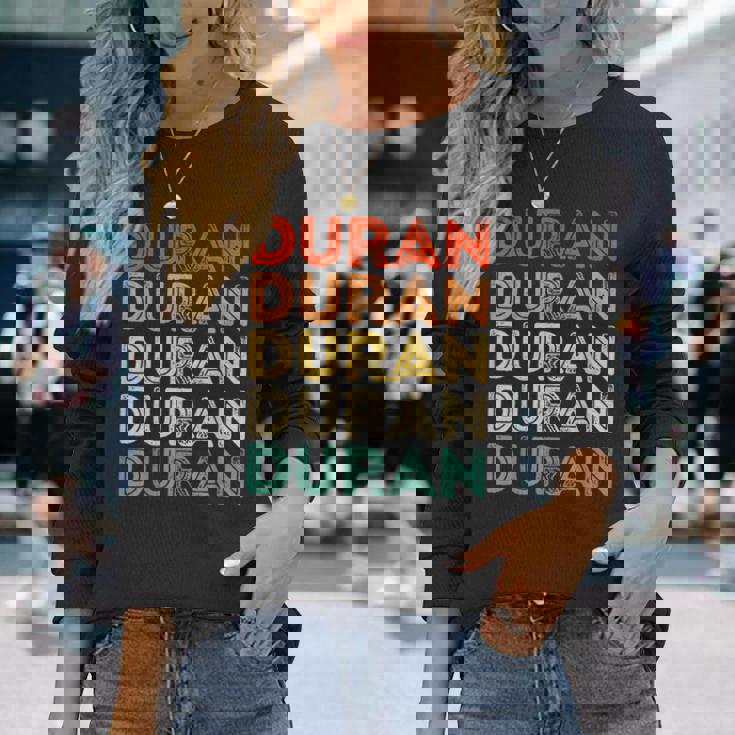 Love Heart Duran ヴィンテージスタイル ブラック デュラン 長袖Tシャツ 彼女への贈り物