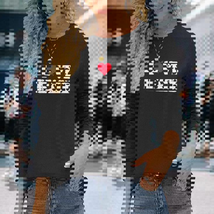 I Love Heath マッチング ガールフレンド&ボーイフレンド ヒースネーム 長袖Tシャツ 彼女への贈り物