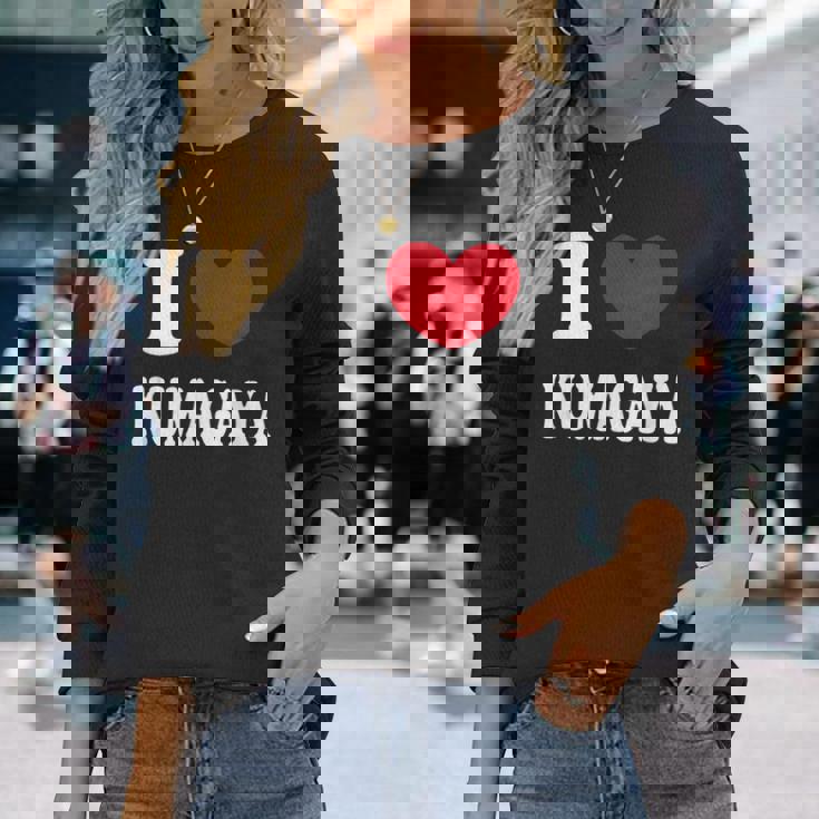 I Love Kumagaya 熊谷大好き 長袖Tシャツ 彼女への贈り物