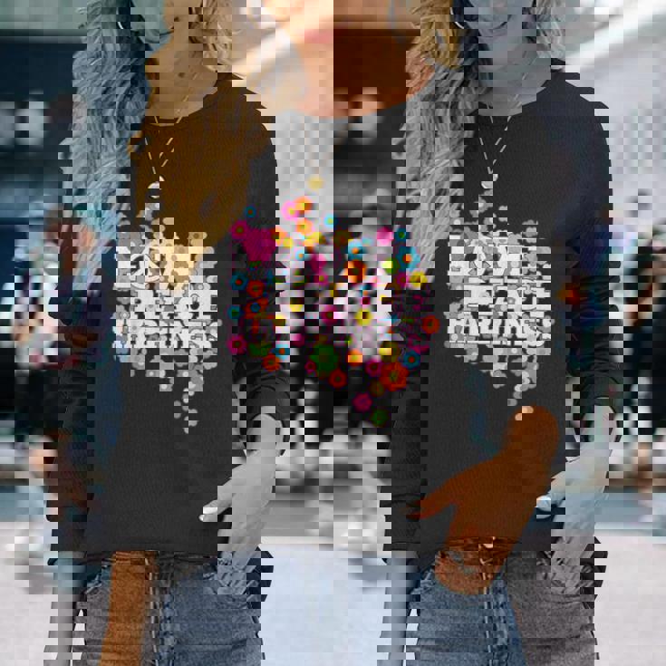 Love Peace Happiness 60年代70年代ヒッピーフラワーパワー 長袖Tシャツ 彼女への贈り物