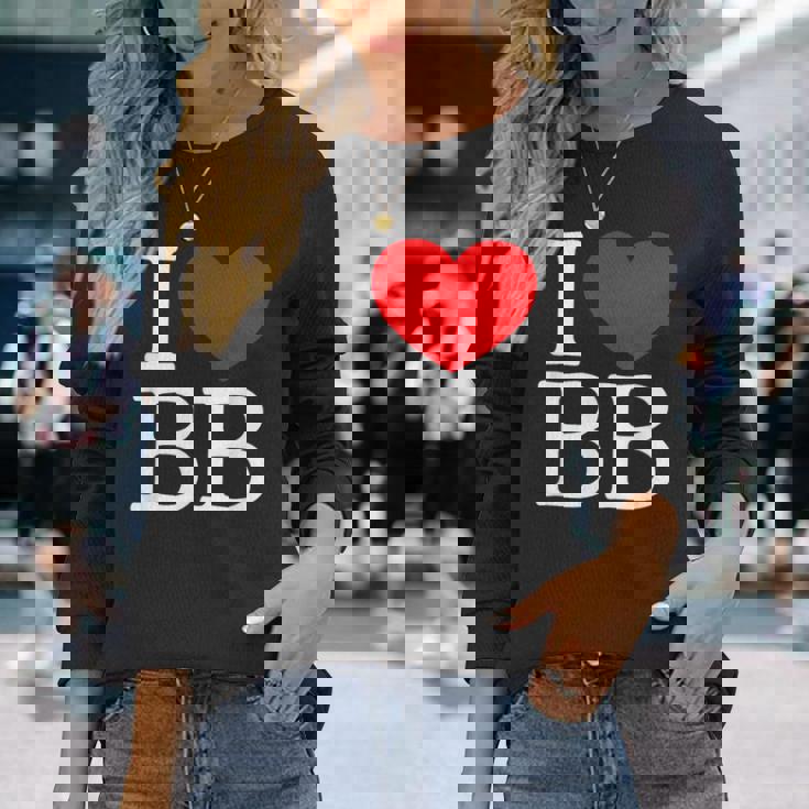 I Love ハート Bb 長袖Tシャツ 彼女への贈り物