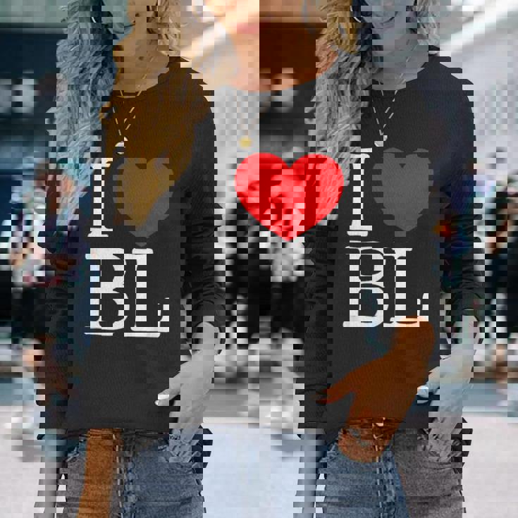 I Love ハート Bl 長袖Tシャツ 彼女への贈り物