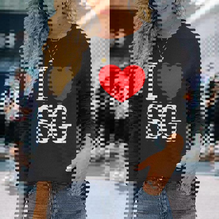 I Love ハートg 長袖Tシャツ 彼女への贈り物