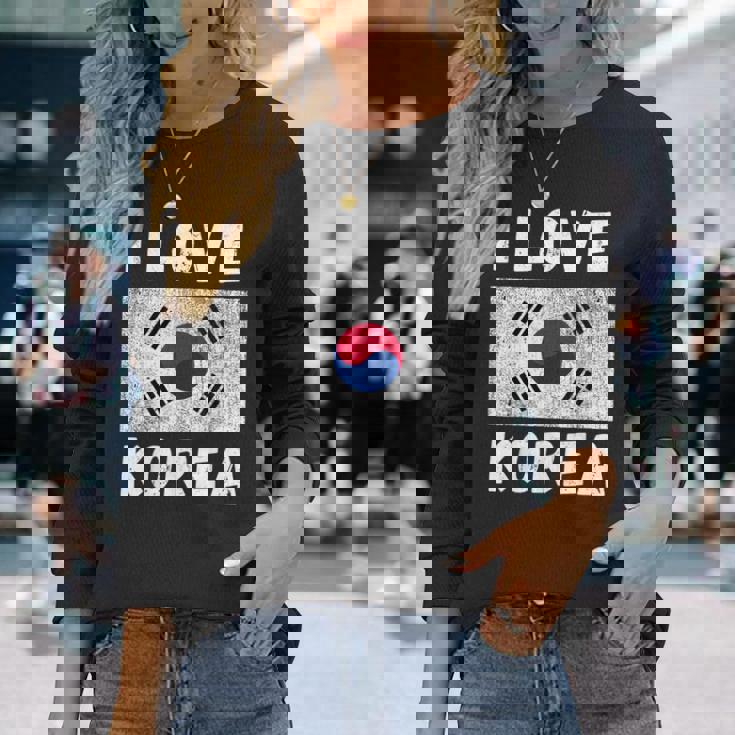 I Love 韓国 韓国 家族 旅行 お土産 長袖Tシャツ 彼女への贈り物