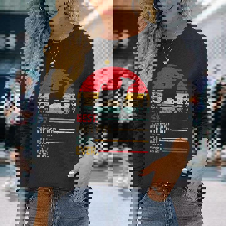 Miniature Pinscher Best Dad Ever Dogintage Retro Men Maglietta a maniche lunghe Regalos para ella