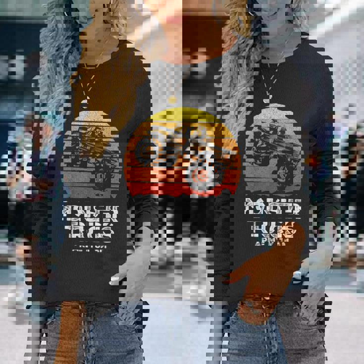 Monster Trucks Are My Jam シャツ モンスタートラック 面白い エンジン 長袖Tシャツ 彼女への贈り物