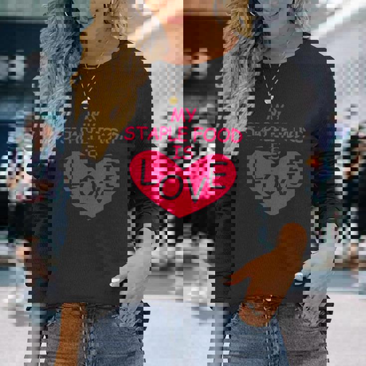 Mytaple Food Is Love 長袖Tシャツ 彼女への贈り物