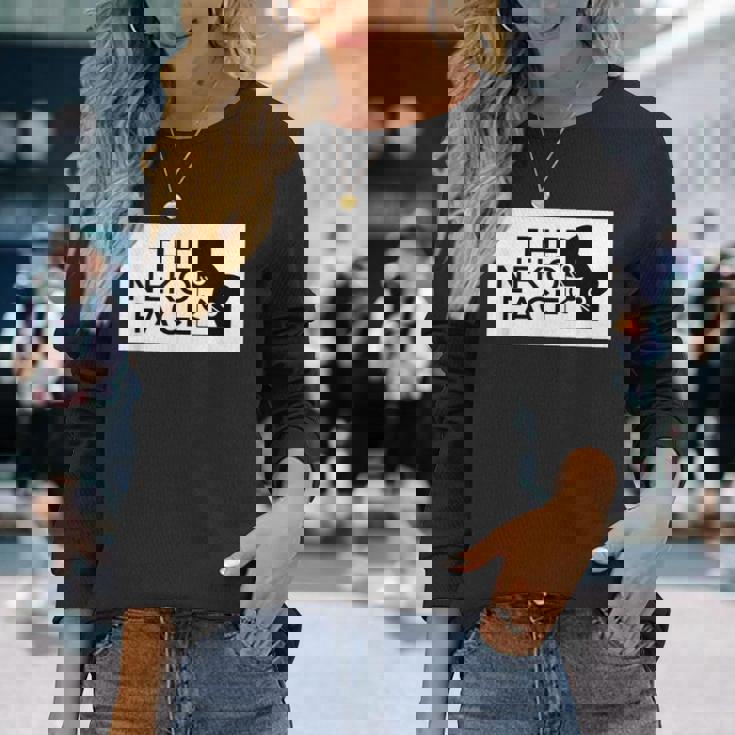 The Neko Face ザ・ネコ・フェイス『ノラネコさん』猫 ハチワレ パロディ ゆるくて かわいい 面白 イラスト 長袖Tシャツ 彼女への贈り物