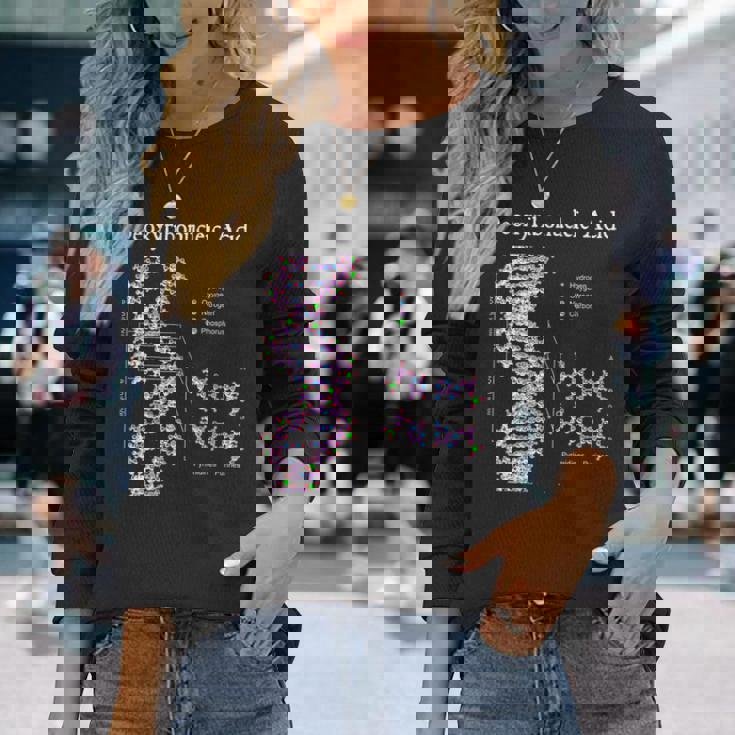 Nerdyintage Dna 遺伝学 化学 生物学 科学の先生 長袖Tシャツ 彼女への贈り物