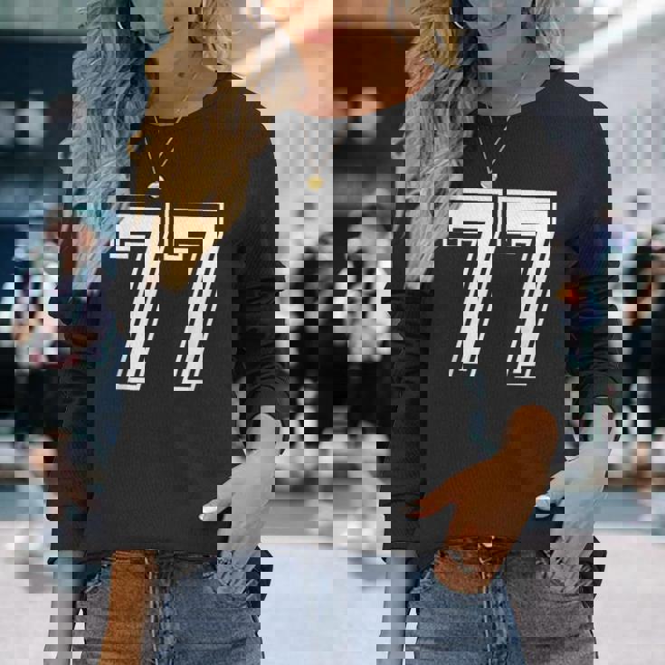 Number 77 Birthday 77Thports Player チーム番号入りジャージ 長袖Tシャツ 彼女への贈り物