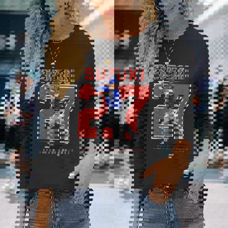 Number And Portraiteiyauzuki Chicago Mlbpa 長袖Tシャツ 彼女への贈り物