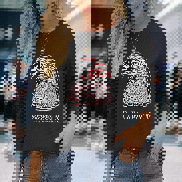 Pacific Nw ネイティブアメリカン インディアン イーグル ペンドルトン Or 長袖Tシャツ 彼女への贈り物