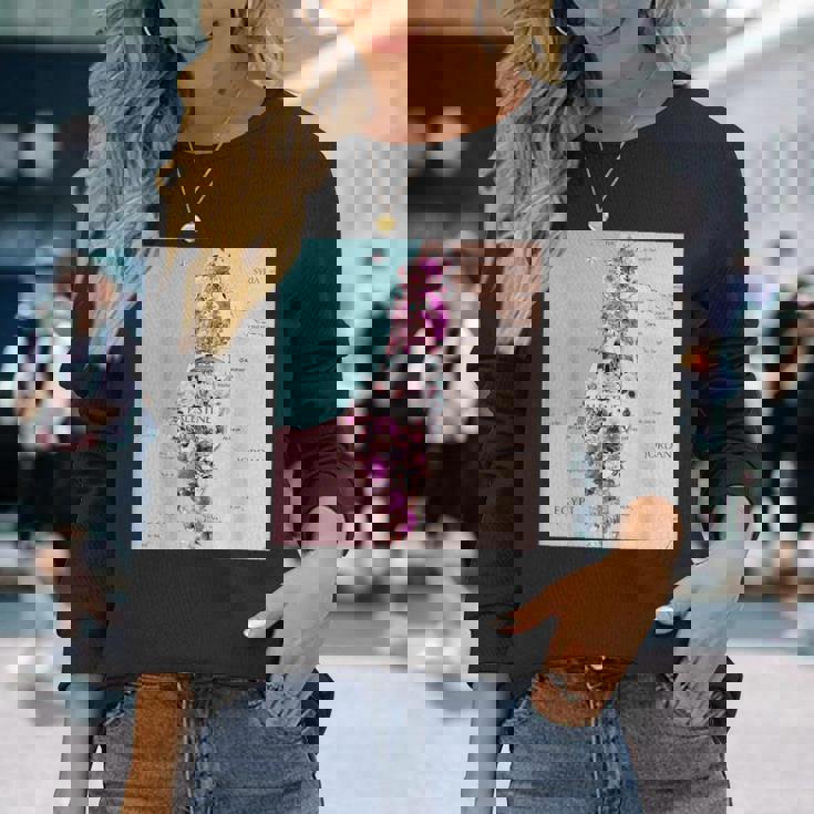 Palestine Map Palestinians Map 長袖Tシャツ 彼女への贈り物