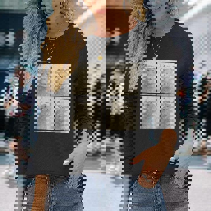 Photobooth おもしろ動物ネズミヴィンテージ自撮り写真撮影 長袖Tシャツ 彼女への贈り物