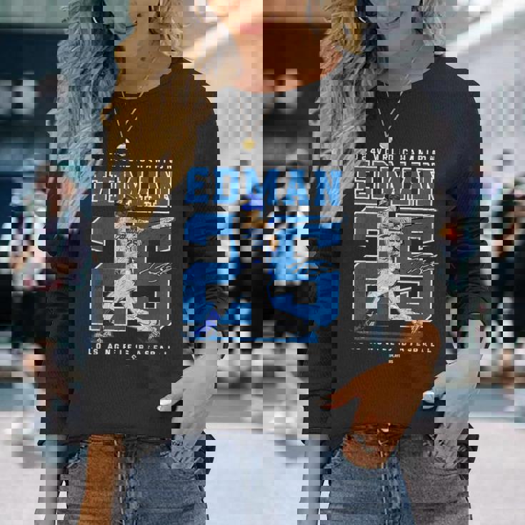 Player Number 2024 World Champion Tommy Edman Mlbpa 長袖Tシャツ 彼女への贈り物