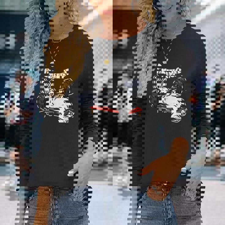 Pumppernickelラビットフィットネスベンチプレスワークアウトファニー 長袖Tシャツ 彼女への贈り物