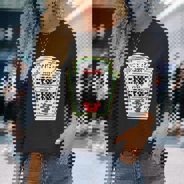 I Put Ketchup On My Ketchup トマトマスタード ハロウィンチーム 長袖tシャツ 長袖Tシャツ 彼女への贈り物