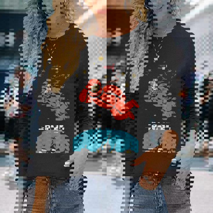 There's No God レトロ 無神論者 ユーリ ガガーリン スペース 長袖Tシャツ 彼女への贈り物