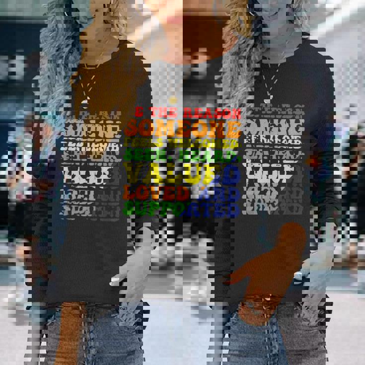 Be The Reason 誰かが歓迎されていると感じる 長袖Tシャツ 彼女への贈り物