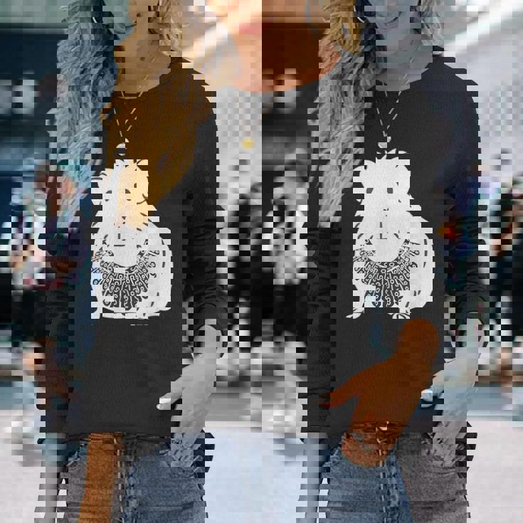 Rgbカラー付きモルモット ルース・ベイダー・ギンズバーグ 長袖Tシャツ 彼女への贈り物