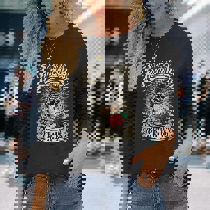 Rock N Roll Never Dies 愛犬家シュナウザー 長袖Tシャツ 彼女への贈り物