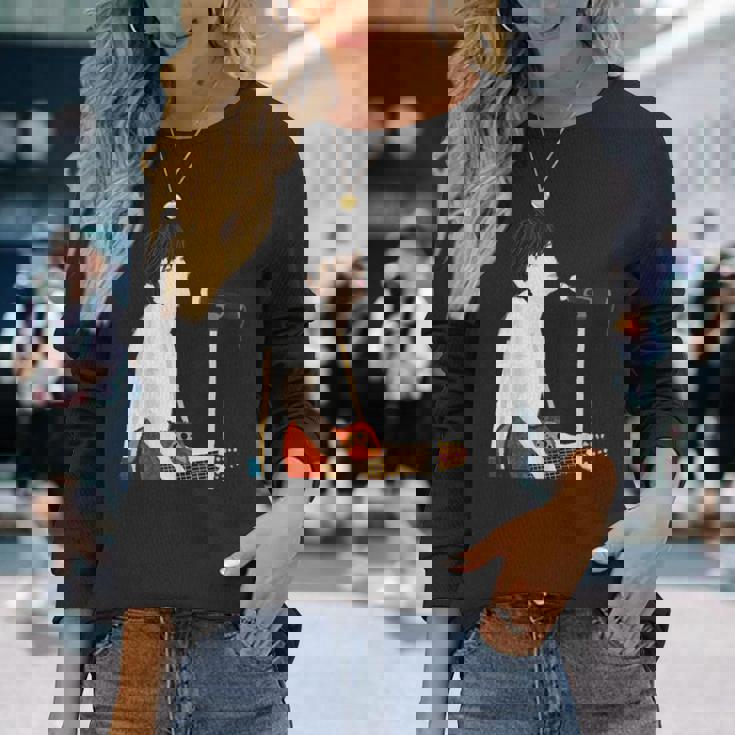 Rocker Old Rookie Original Illustration Bandman Rock 長袖Tシャツ 彼女への贈り物