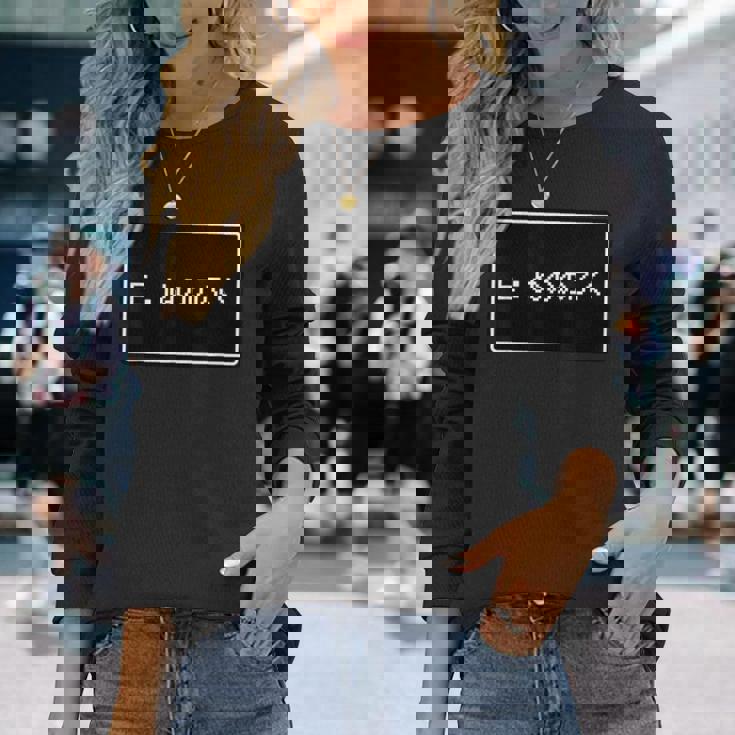 Rpg 風 パロディ『E：ぬののふく』ゲーム【変なデザイン屋さん】ドット 文字 ウィンドウ ゲーマー 配信用 面白い 長袖Tシャツ 彼女への贈り物