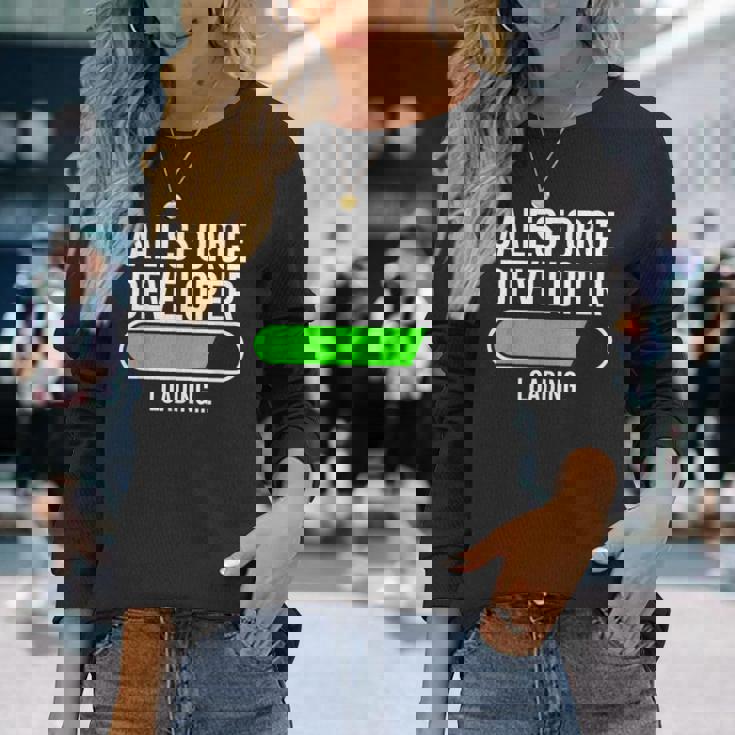 Salesforce開発者 卒業 卒業生 新しい仕事を読み込んでいます 長袖Tシャツ 彼女への贈り物