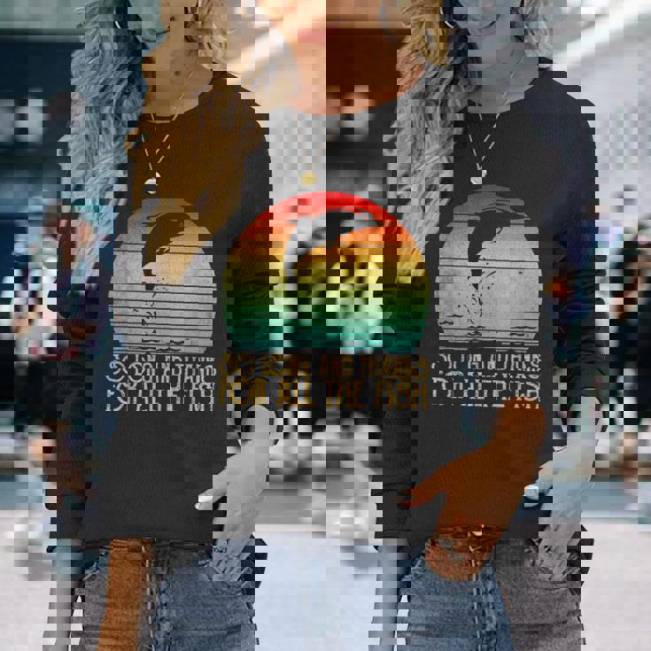 So Long And Thanks For All The Fish ビンテージtシャツ 長袖Tシャツ 彼女への贈り物