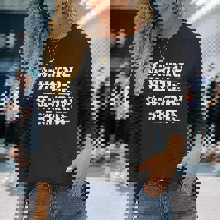 So Many Peopleo Many Minds 十人十色 英語 文字入り 格言 黒 他カラー メンズ 長袖Tシャツ 彼女への贈り物