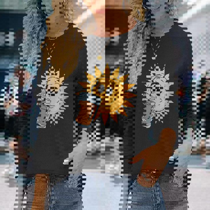 Sunshine Drink アイスコーヒー 楽しい 長袖Tシャツ 彼女への贈り物