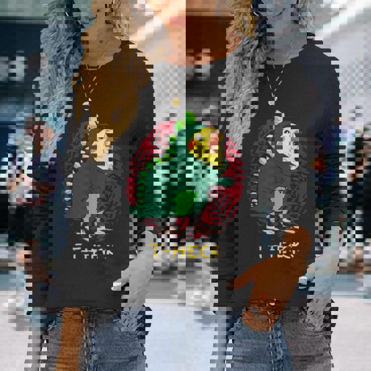 T Heck オカメインコ 面白い 恐竜 鳥 怒っているオウム 鳥 ミーム 長袖Tシャツ 彼女への贈り物