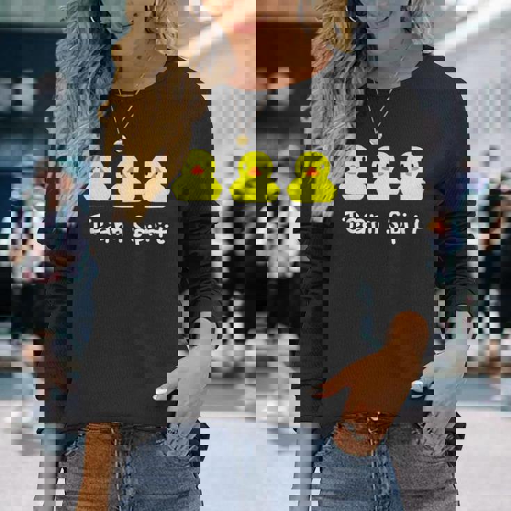 Teampirit Three イエローラバーダックグラフィックプリント 長袖Tシャツ 彼女への贈り物