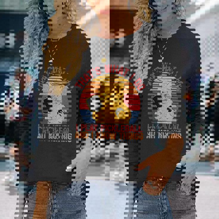 That's What I Do Cat Lovers パドルボールプレーヤー ピックルボール 長袖Tシャツ 彼女への贈り物