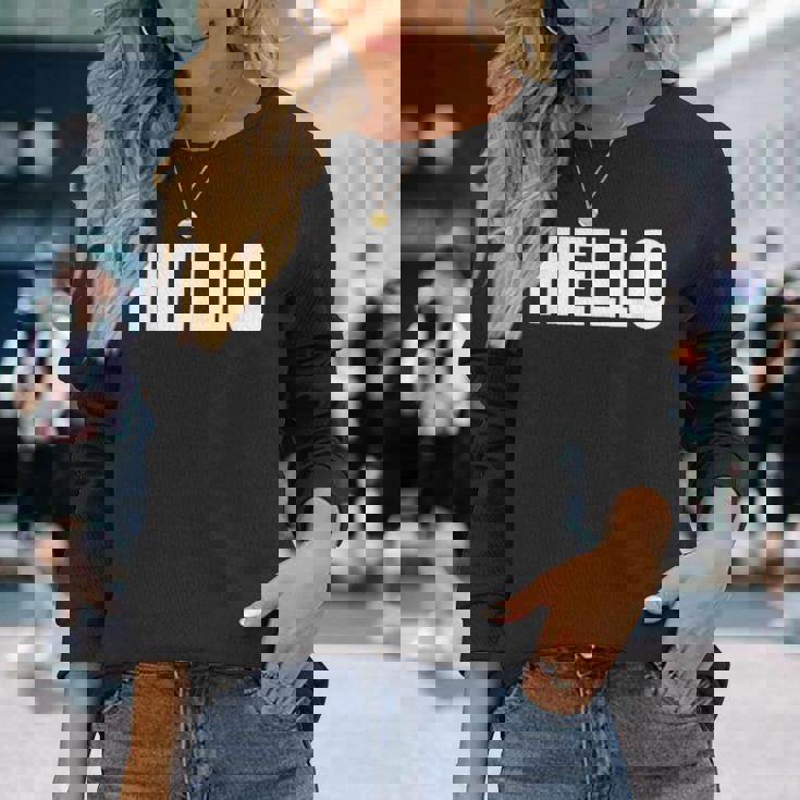 Thatays Hello シャツ こんにちはと言うデザイン 長袖Tシャツ 彼女への贈り物