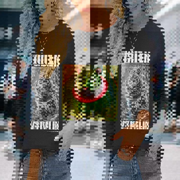 Tigrullini Watermellini イタリアンブレインロットミーム 長袖Tシャツ 彼女への贈り物