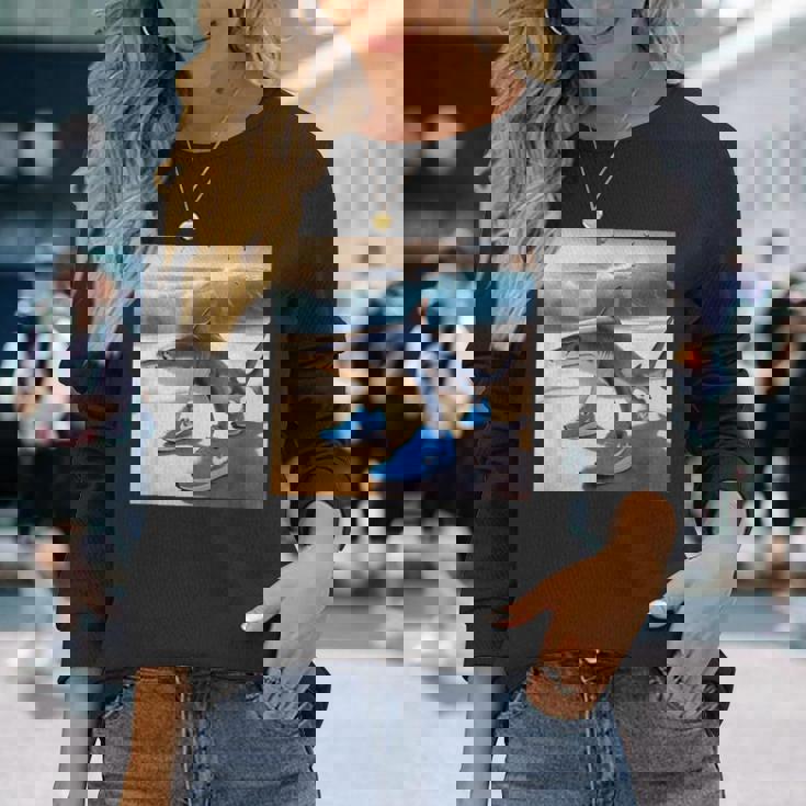 Tralalelo Tralala 面白いサメ イタリアのブレイン ミーム グラフィック 長袖Tシャツ 彼女への贈り物