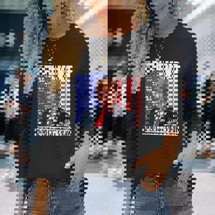 Trump The Best Is Yet To Come アメリカの国旗 ドナルド・トランプ 長袖Tシャツ 彼女への贈り物