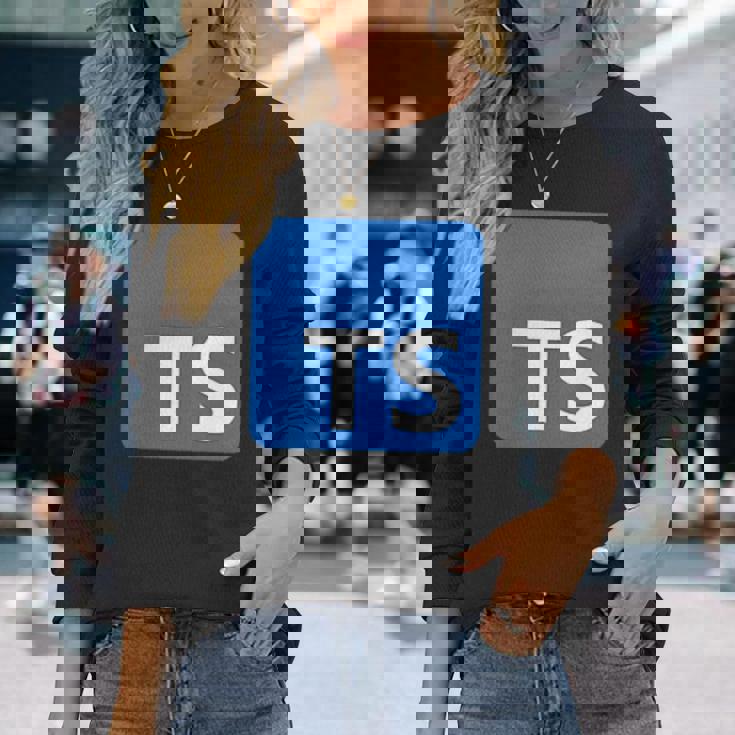 Typescript プログラミングロゴ Tsロゴ プログラマーへのギフトに 長袖Tシャツ 彼女への贈り物