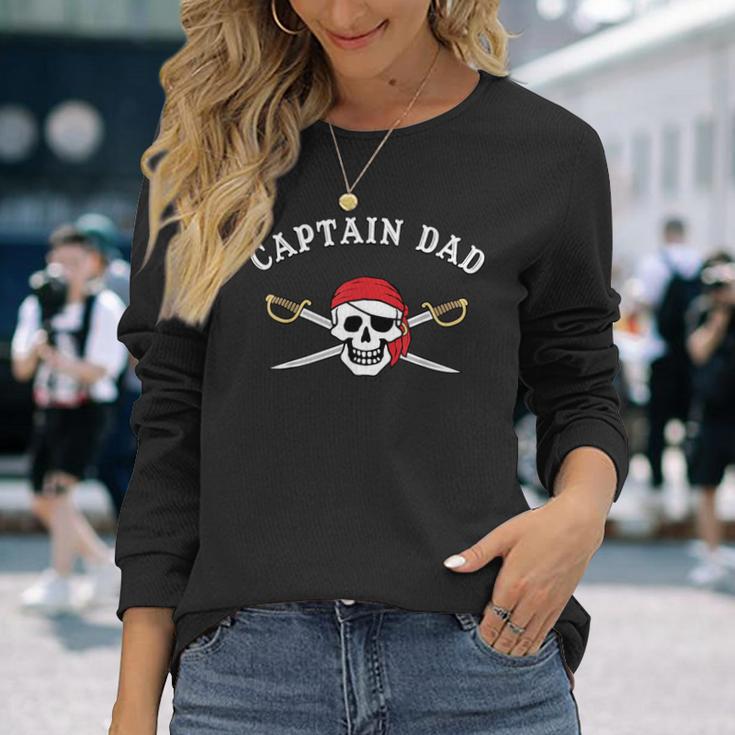 Uomo Pirata Divertente Capitano Papà Maglietta a maniche lunghe Regalos para ella