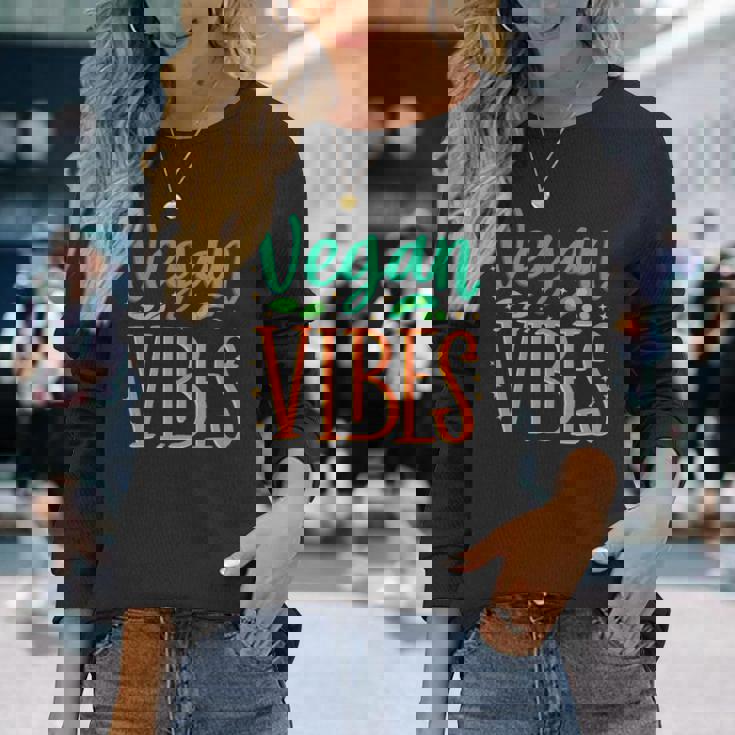 Veganibes 面白いヴィーガン主義 ベジタリアン 植物 ヴィーガン 長袖Tシャツ 彼女への贈り物