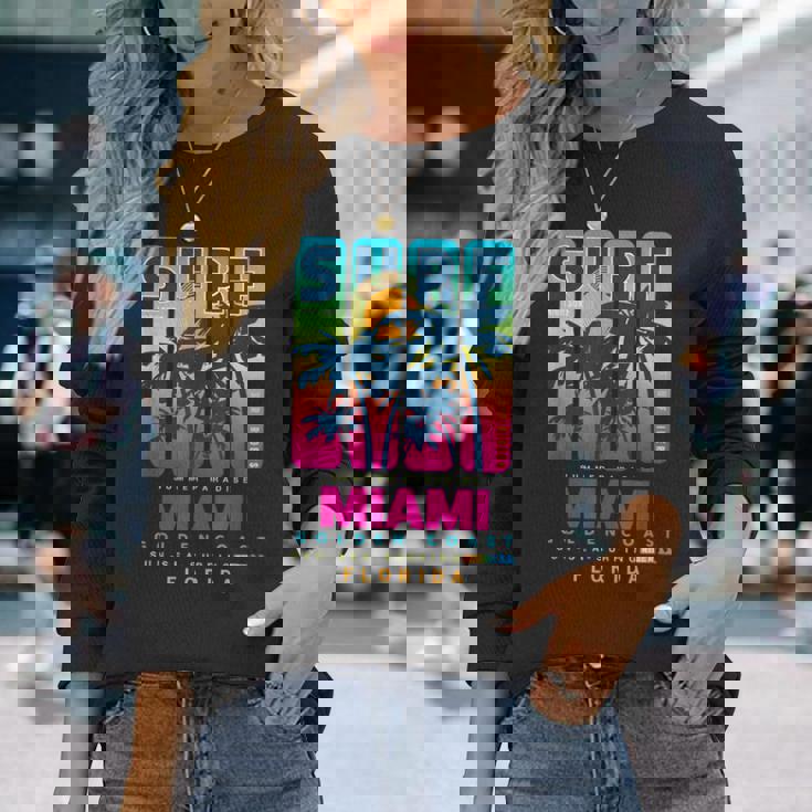 Wear Miami Florida Miami Colorfulunrise Graphic 長袖Tシャツ 彼女への贈り物