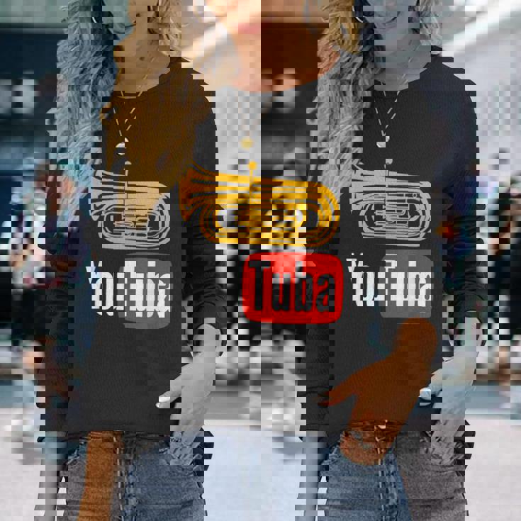 Youtuba おもしろ金管楽器 長袖Tシャツ 彼女への贈り物