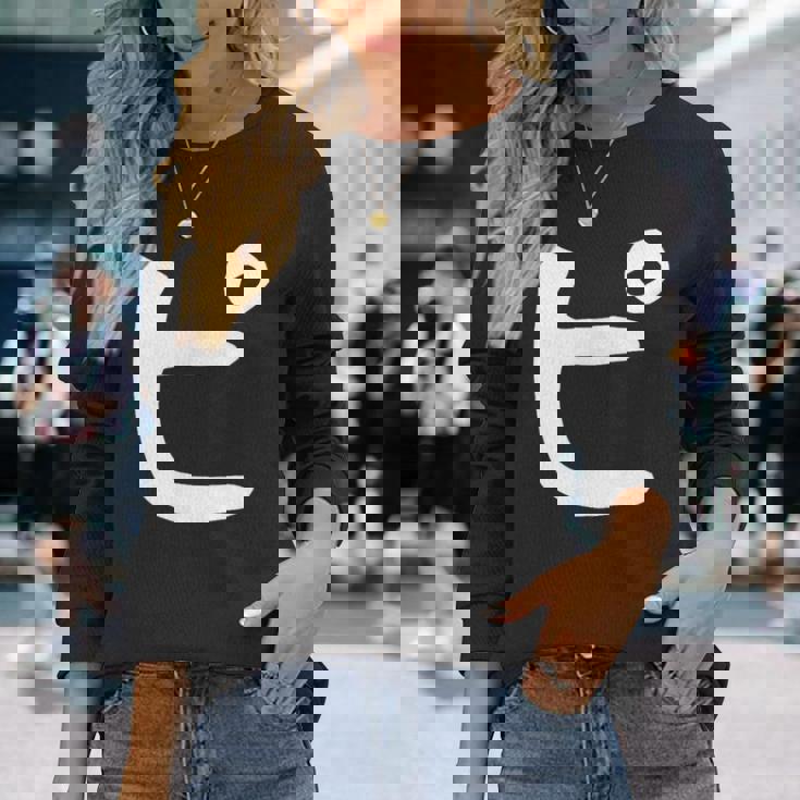 【ピ】カタカナ 一文字 可愛い 日本語 面白い おもしろ ネタ 筆文字 片仮名 五十音 文字 かっこいい ウケ狙い 毛筆 長袖Tシャツ 彼女への贈り物