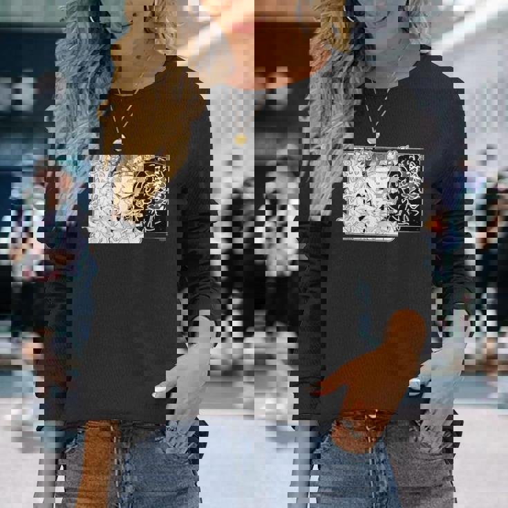 【大神ミオ】『ヤマト神想怪異譚』漫画コマtシャツ（本人セレクト 日本語） 長袖Tシャツ 彼女への贈り物