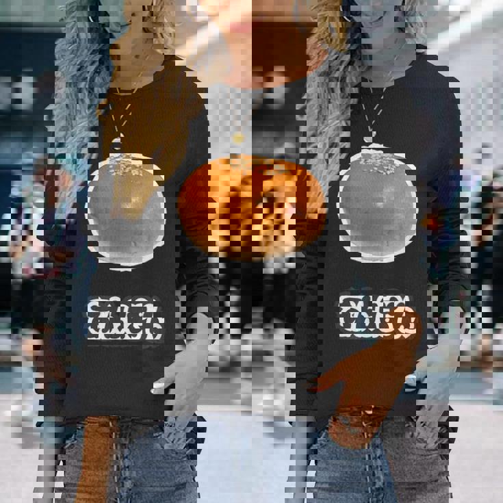 あんぱん《スイーツ ポップ》食べ物 かわいい 面白い デザイン 長袖Tシャツ 彼女への贈り物