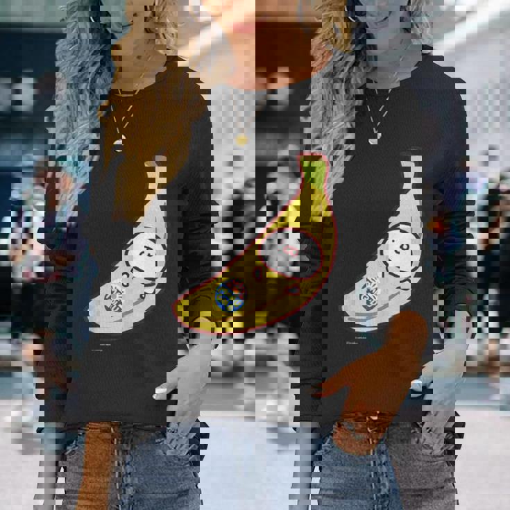 うさまるバナナまる ダークカラー 長袖Tシャツ 彼女への贈り物