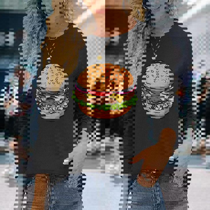 おいしい食通にインスパイアされた 長袖Tシャツ 彼女への贈り物